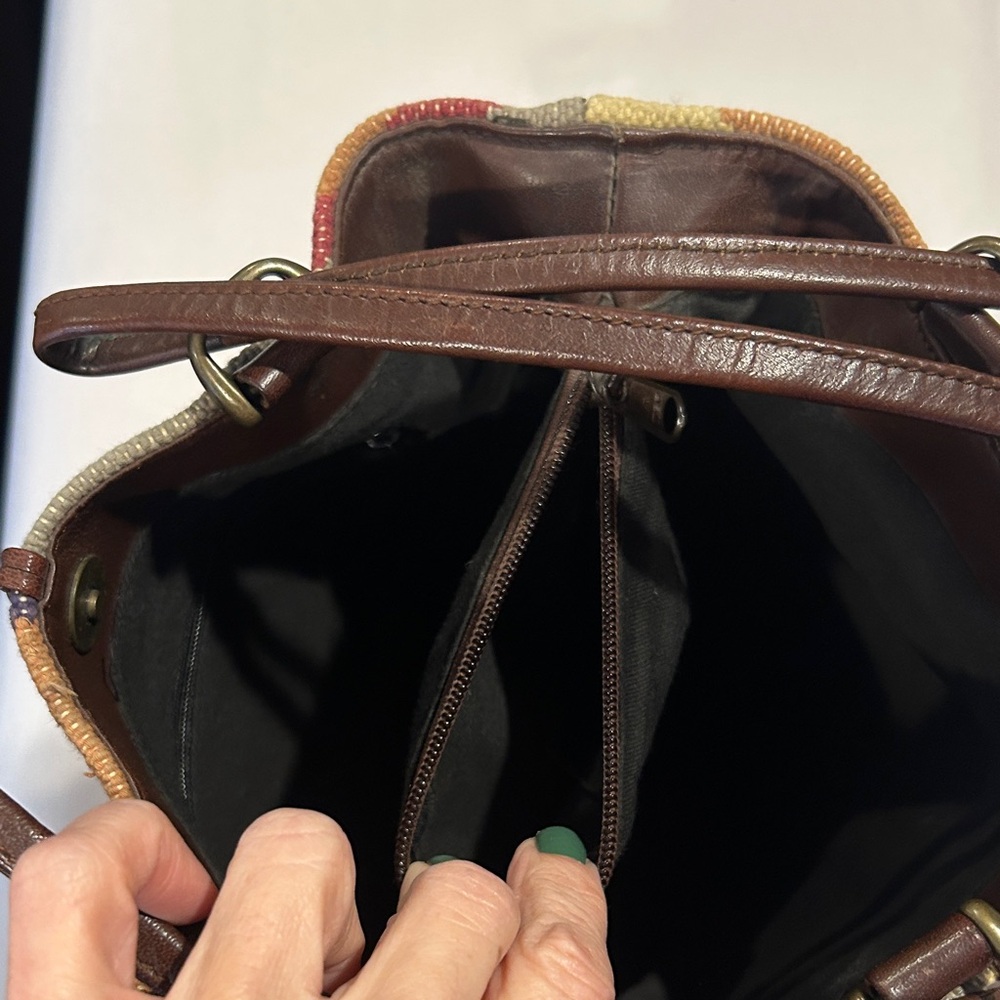 Legacy Geometric Pattern Mini Bag - Brown, Orange… - image 5